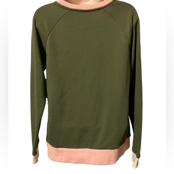 Ladies Graphic Monogramed Green and Peachy/Pink Sweatshirt - Picture 5 of 10